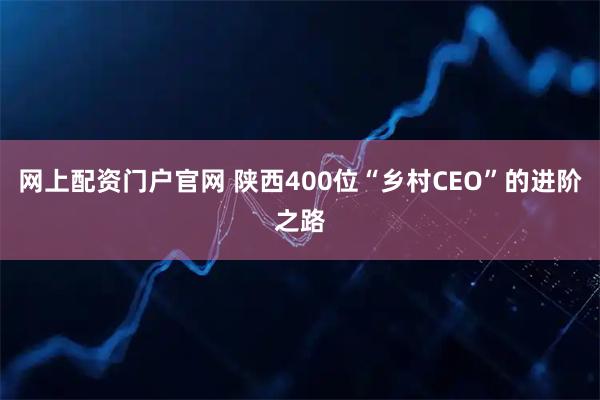 网上配资门户官网 陕西400位“乡村CEO”的进阶之路